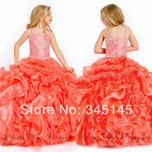 Горячая распродажа бальное платье бретельках театрализованное платья длина пола органзы бисером цветок платья оборками