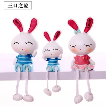 

Simple modern home decoration living room office desktop cartoon animal resin small ornaments handmade bunny