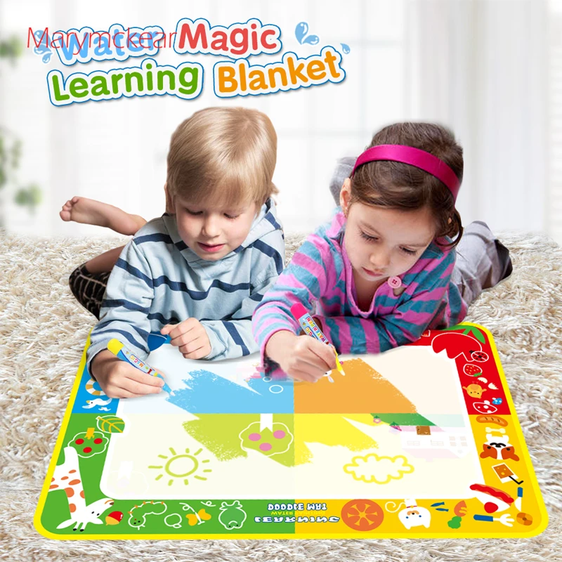 100x70cm Kids Magical Water Painting Mat Learning Blanket for 2 Kids