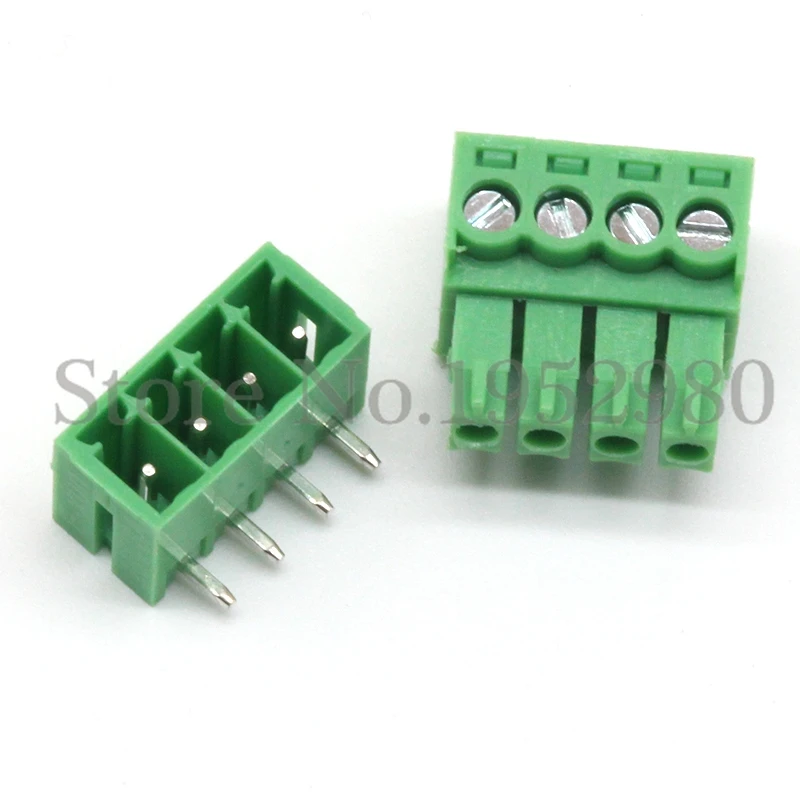 40 pcs Angle 9pin/way Pitch 3.81mm Screw Terminal Block Connector Green Color Pluggable Type with angle pin 