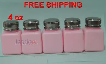 

4oz Pink plastic flux bottle chemical store with Dispenser lid Alcohol Bottle for soldering (5pcs/lot) Cleaning Liquid Bottle