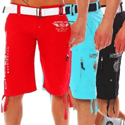 ZOGAA мужские шорты для мальчиков летние повседневные шорты мужские хлопковые шорты с принтом средней длины большой карман шорты с застежкой