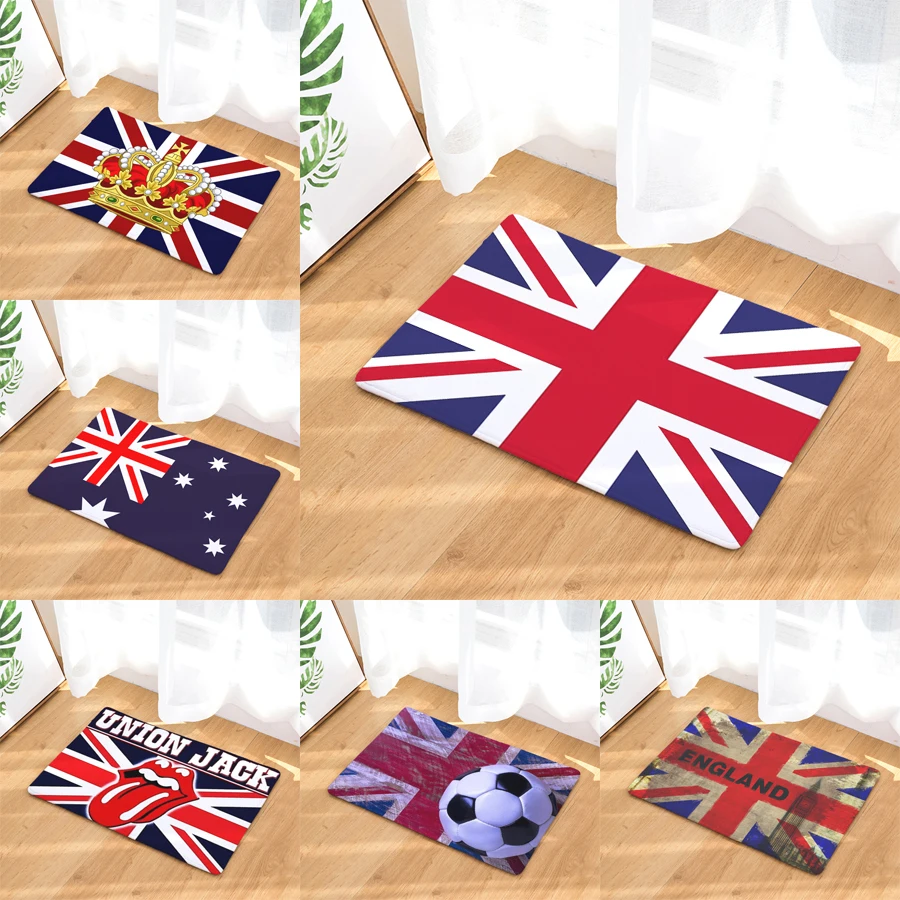 

Homing Light Thin Durable Welcome Home Door Mats England Flag Football Cool Carpets Durable Waterproof Kitchen Floor Carpet