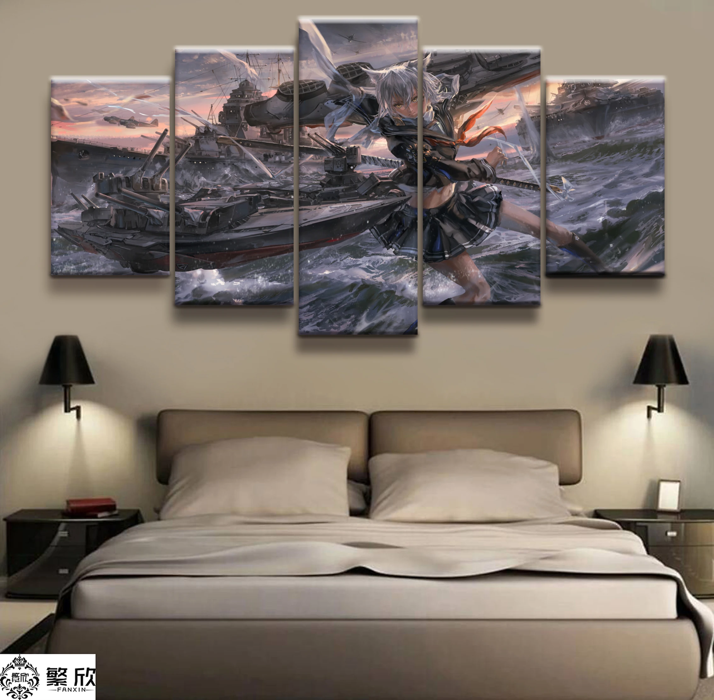 

5 Panel IJN Maya Azur Lane Game Poster Canvas Printed Painting For Living Room Wall Art Decor Picture Artworks Poster