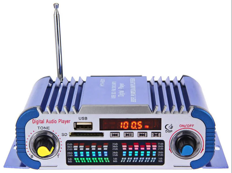 

Home 12V 5A Electric Source Small Power Machine with Cool Lights Card USB Audio Line Radio Amplifier