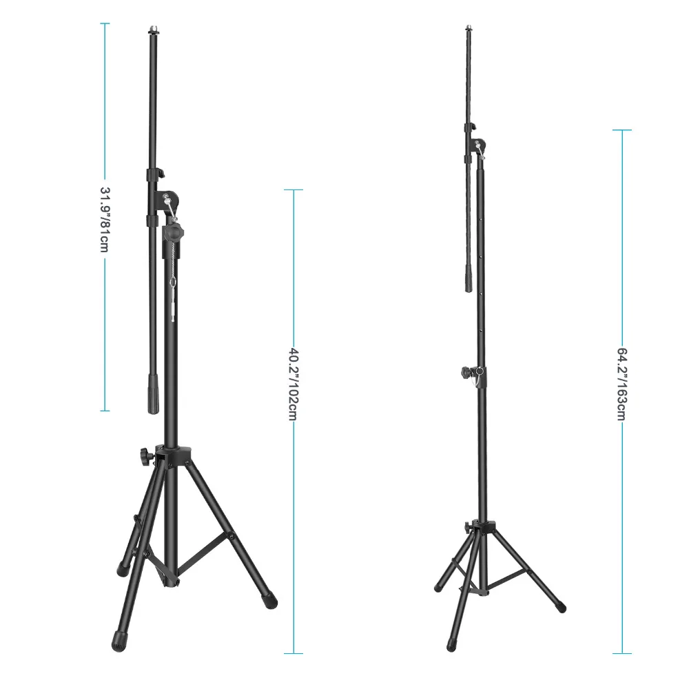 Neewer сверхмощный микрофонный стенд-40,2-64,2 дюймов Регулируемая высота с выдвижной телескопической стрелой/Устойчивый Штатив база
