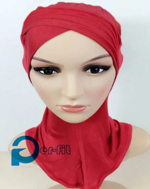 

scarf hijab ninja underscarf crossover with decorative thread 10 colors 10pcs/lot free ship