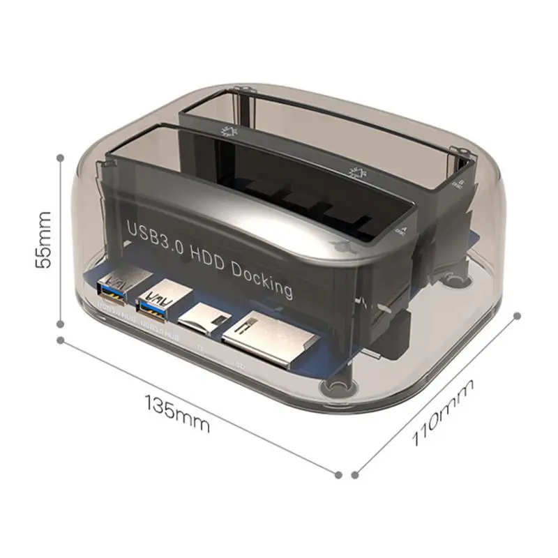 

3.5 Inch & 2.5 Inch SATA USB 3.0 Plug And Play Multifunction HDD Docking Station Base Support SD/TF Card