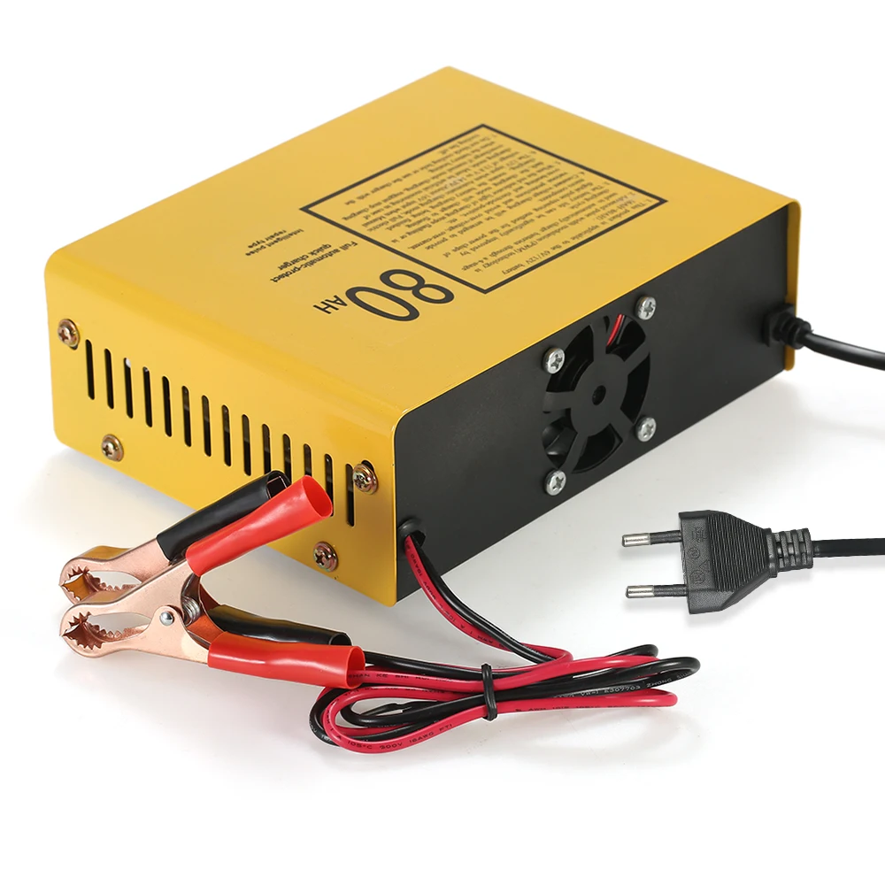 

6V/12V 80AH Intelligent Automatic LED Charger Pulse Repair Type Maintainer for Lead Acid Battery Lithium Battery 120WAC110V-250V
