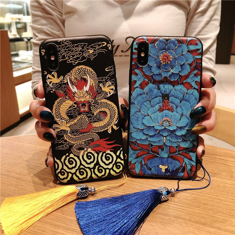 Китайский 3D тисненый мультяшный чехол для телефона с рисунком Samsung S8 S9 Plus чехлы