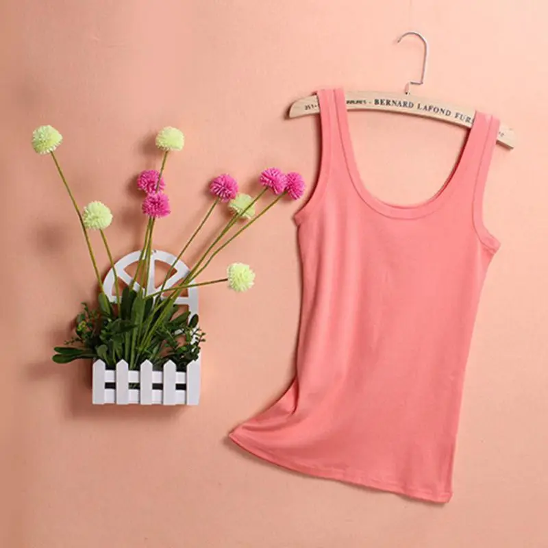 Women Sexy Soft Tops Solid Sleeveless U Croptops Hot Cropped Top Vest Camisole For Ladies 5 Colors Women Sexy Soft Tops Solid Sleeveless U Croptops Hot Cropped Top Vest Camisole For Ladies 5 Colors