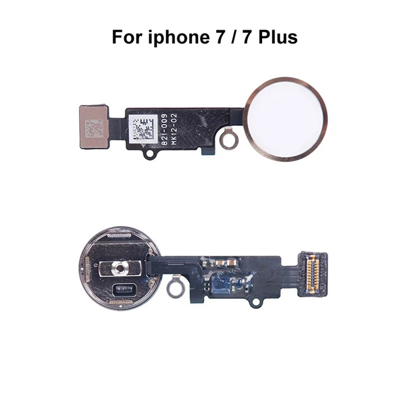 

YKaiserin For iPhone 7 7 Plus Home Button Flex Cable with Fingerprint Touch ID Sensor Assembly Gasket Spacer Rubber Gold