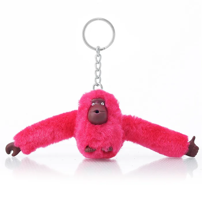 Cute 3D Monkey Plush Doll Pendant Keychain For Handbag Messenger Bag Purse Pom Pom Orangutan Plush Toy Animal Keyring Accessory (19)