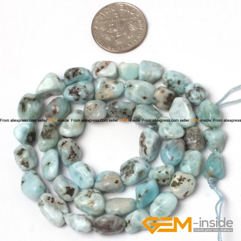 Larimar: бусины Larimar в форме картофеля и чипа из натурального камня россыпью сделай
