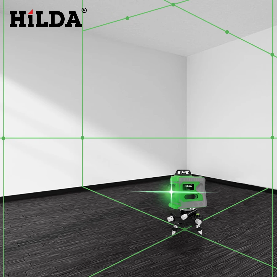 Skup 12 linii 3D poziom lasera 360 poziome i pionowe krzyż Super mocny zielony laser wiązka laserowa