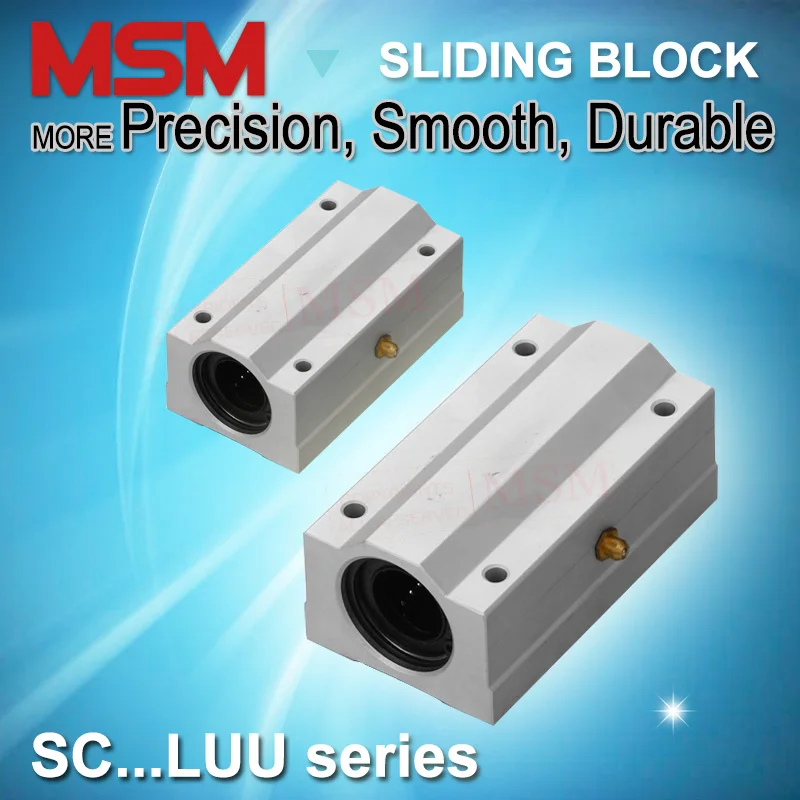 

MSM Linear Bearing Blocks Long Type 2pcs/lot SC8LUU SC10LUU SC12LUU SC16LUU SC20LUU SC25LUU SC30LUU Aluminium Sliding Unit