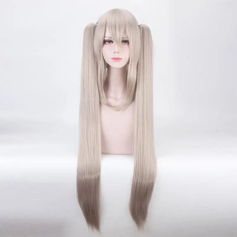

FGO Fate Grand Order Cosplay Wig with Ponytails Marie Antoinette Long Straight Wigs Heat Resistant fiber Synthetic fake hair