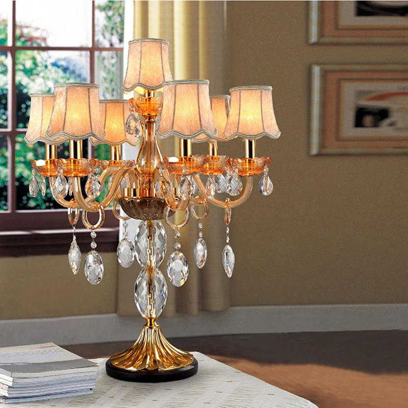 European crystal lamp Modern living room Desk lamp Bedroom ...