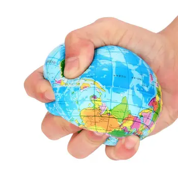 

76mm Stress Relief World Map Foam Ball Atlas Globe Palm Slow Rising Earth Ball Gifts Lovely And Tute Kawaii kids Adult Toy