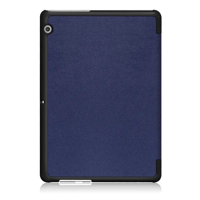 Ультратонкий чехол-подставка из искусственной кожи для huawei MediaPad T3 10 AGS-L09 AGS-W09 чехол для планшета Honor Play Pad 2 9,6 дюймов+ пленка+ ручка - Цвет: Тёмно-синий