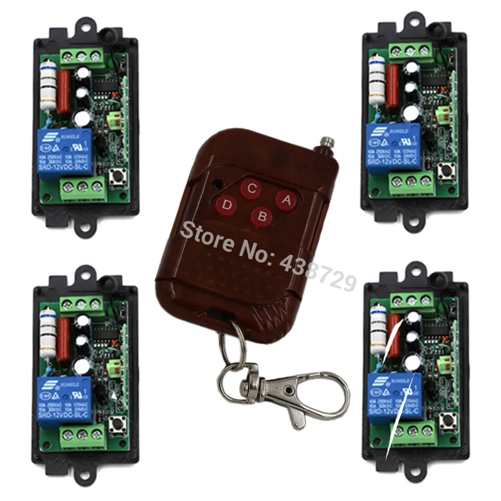 

AC 220v rf wireless remote control light switches 4CH Radio Wireless Switch for light lamp LED RF ON OFF Receiver transmitter