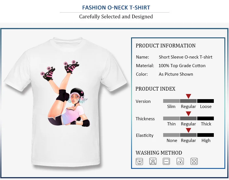Party Summer/Fall Retro Roller Derby Pinup Girl Tops Shirt Hot Sale Crew Neck Short Sleeve Cotton Fabric Men T Shirts Casual Tee-Shirt Retro Roller Derby Pinup Girl