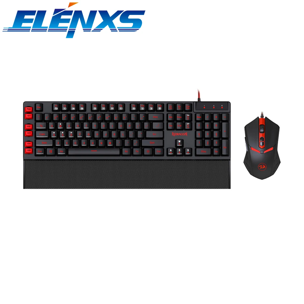 ELENXS Programmable USB Gaming Keyboard Mouse Combos Professional