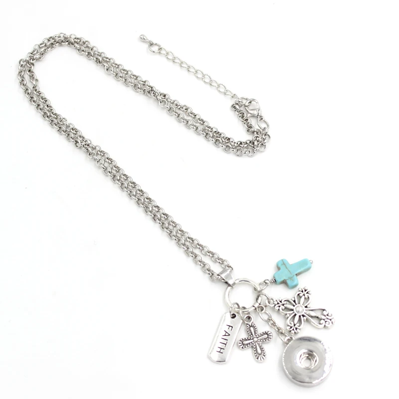 10pcs Wholesale Interchangeable 18mm Snap Jewelry Faith Cross Pendant