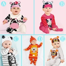Rompers 2016 Spring Autumn Baby Boy Fashion Clothes Print Cartoon Animal pattern with 5 Styles Jumpsuit