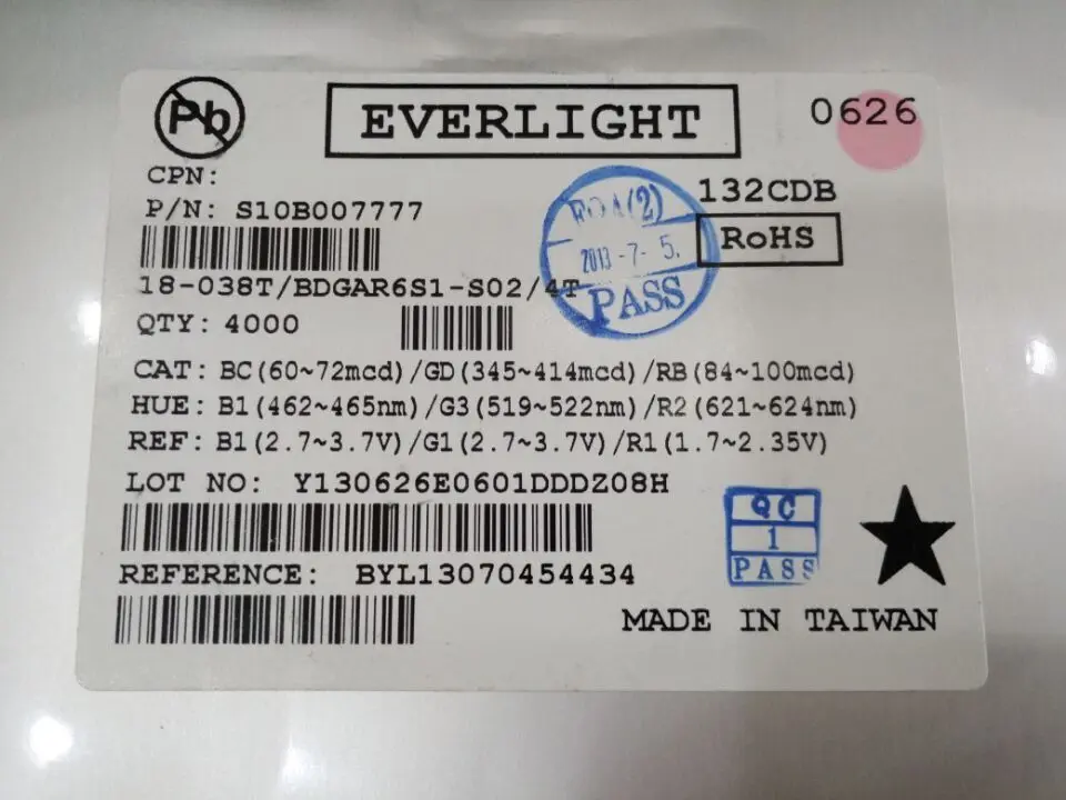 1000 шт./лот Everlight SMD LED 0402 rgb полный Цвет 0402 красный/зеленый/синий общий анод LED 0404rgb 1010rgb 1.0*1.0mm светодиод