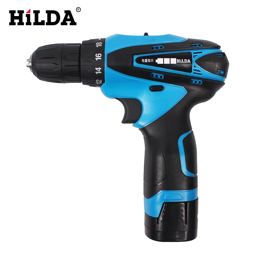 

HILDA 16.8V Cordless Screwdriver Electric Drill Two-Speed Rechargeable Lithium Battery Waterproof Hand Multi-function Power Tool