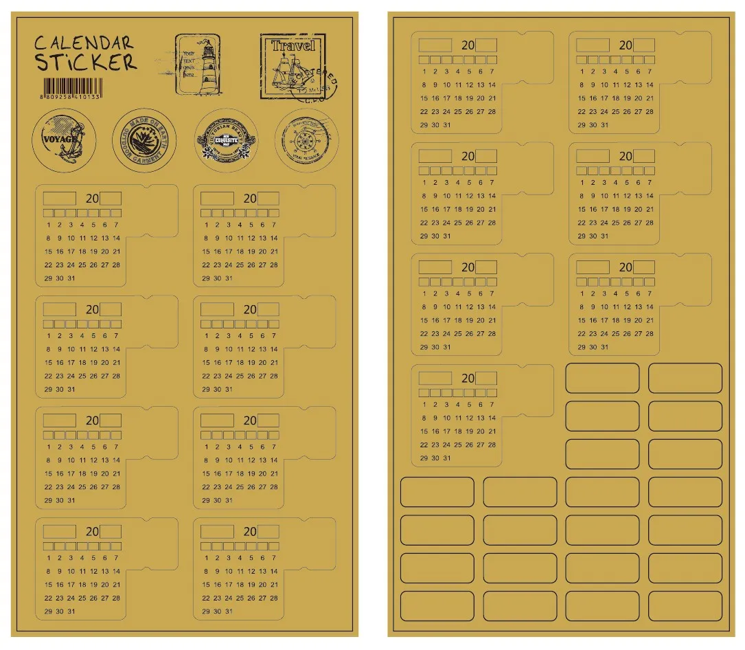 4 листа крафт-бумага рукописный календарь блокнот указательный ярлык наклейка s календарная наклейка канцелярские принадлежности