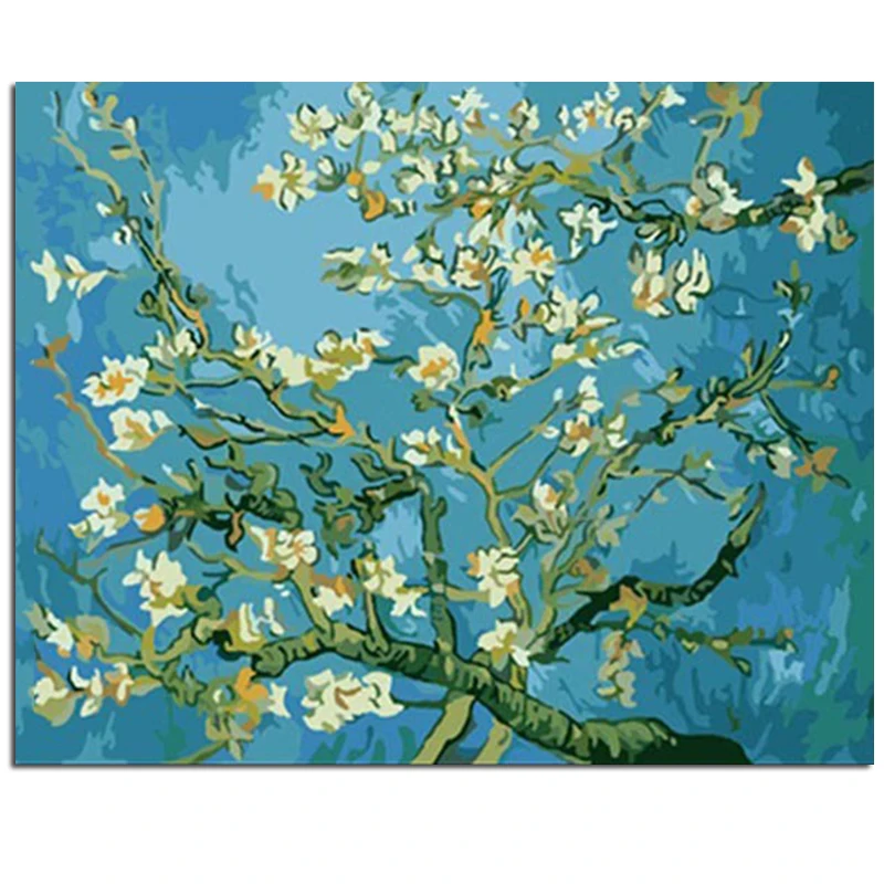 

Van Gogh Famous Painting "Branches of an Almond Tree in Blossom" DIY Painting By Number Picture By Number Digital Oil Painting
