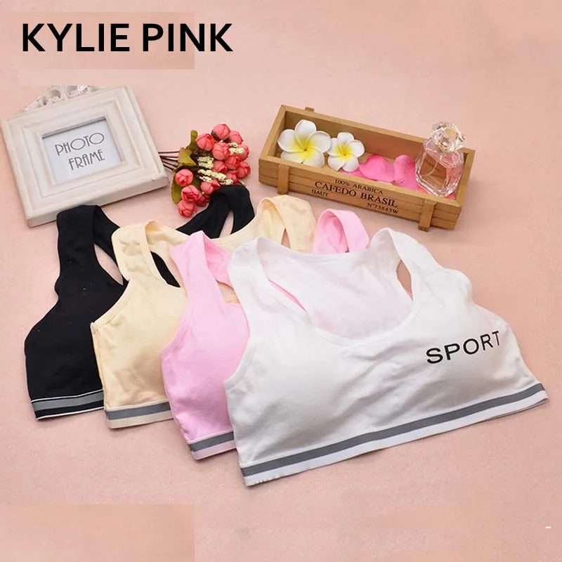 

KYLIE PINK Teenage Girls First Training Bra Sport Puberty Girl Underwear Teen Fitness Top Tank Youth Small Breast Sexy Clothes