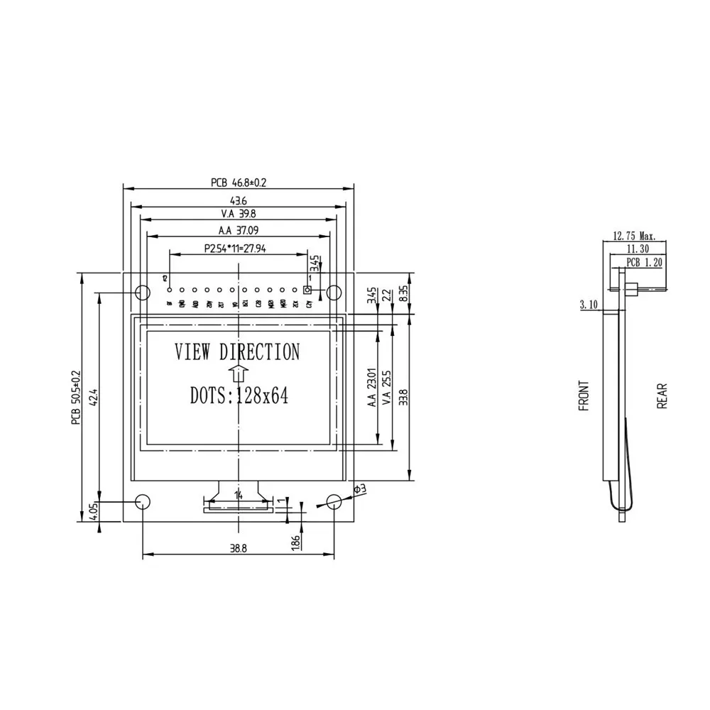 TZT GMG12864-215C-LCM серый фон и черный шрифт lcd 12864 COB lcd модуль UC1701X чип драйвера со словом