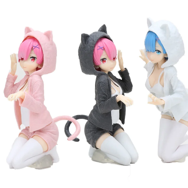 Rem ram фигурка Nyanko Mode Ver Re: жизнь в другом мире от Zero PVC Аниме Фигурка кошка ухо кукла