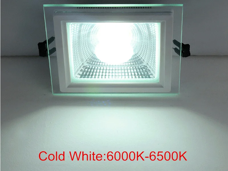 14 шт., стеклянный квадратный светодиодный панельный светильник, 5 Вт, натуральный белый светодиодный светильник, встраиваемый потолочный Точечный светильник, AC110V 220V+ светодиодный светильник