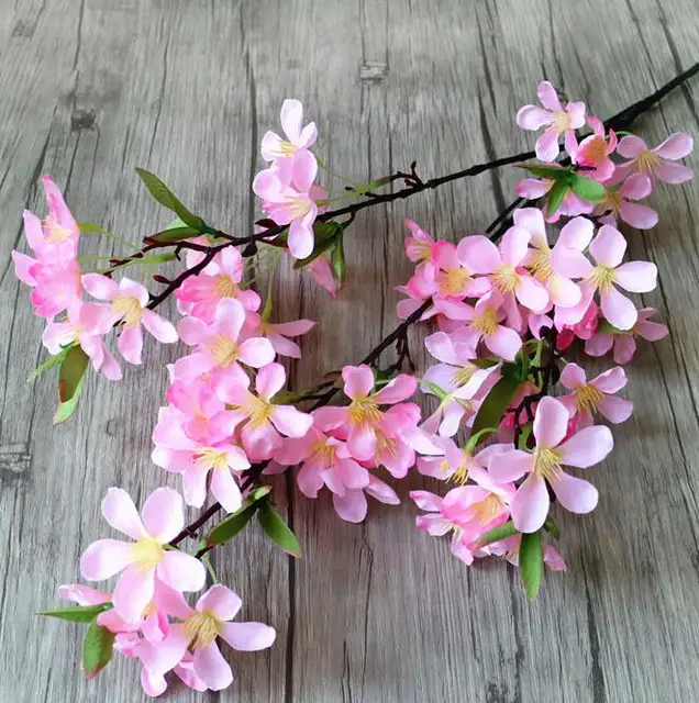 6pcs Artificial Apple Blossom Stem Fake Apple Tree Branch Flower 85cm