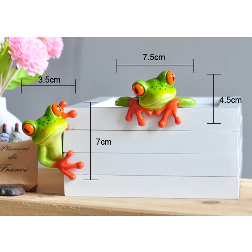 Resin Crafts 3D Frog Figurine Miniature Statue Office Desk Decor Home Table Office Bedroom Decorative Artwork Great As Gift 