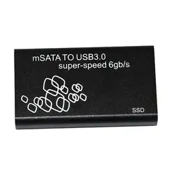 Супер Скорость 6 ГБ/сек. mSATA USB 3,0 SSD корпус адаптер внешнего HD Жесткий диск ящик для хранения с кабелем для передачи данных