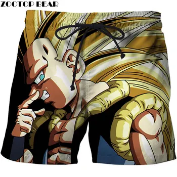 

NEW Anime Men Shorts 3D Print Beach Yellow Summer Quick Dry DragonBall Casual Short Male Fitness Breathable Hot Sell ZOOTOP BEAR