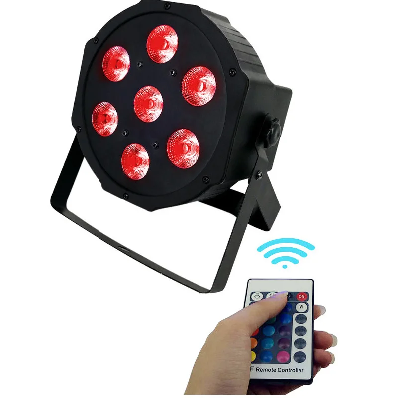 

Wireless remote control LED Par 7x12W RGBW 4IN1 LED Wash Light Stage Uplighting Free&Fast shipping