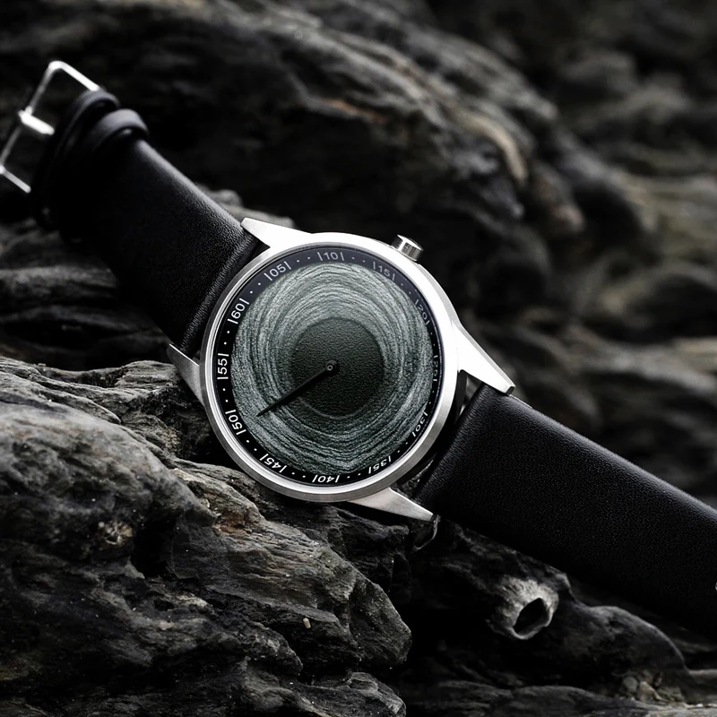 

2019 Enmex design wristwatch 3D Black Hole creative design stainless steel case Oil Painting face quartz clock watch
