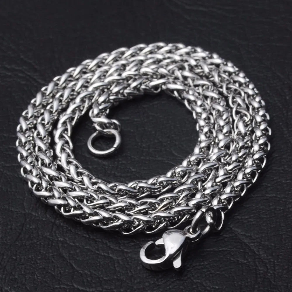 

Wholesale Stainless Steel Chains Necklace Width 2.5 3 4 5 6mm Silver Stone Customized Pendant Chain Link DIY Jewelry Making