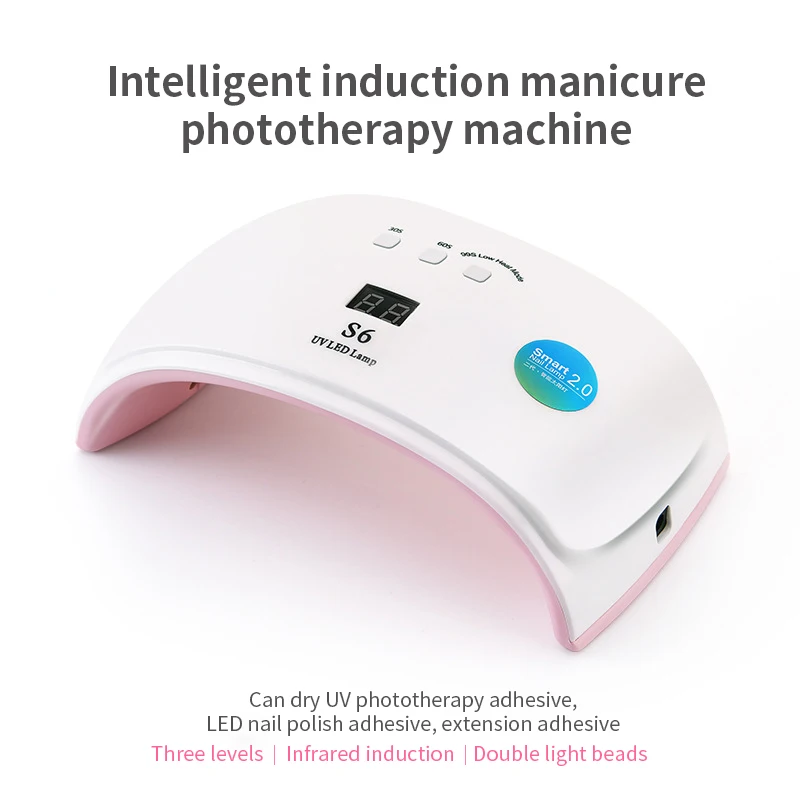 S6 UV LED Lamp 48W Omnidirectional Irradiation Nail Dryer For Manicure LCD Display Drying All Gels Nail Polish Nail Art Tools