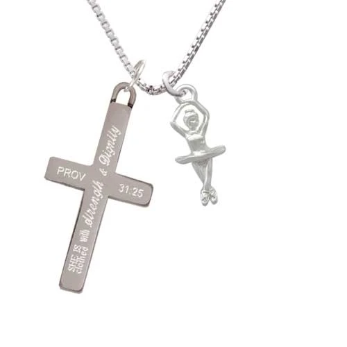 3-D Ballerina - Strength and Dignity - Cross Necklace (1)