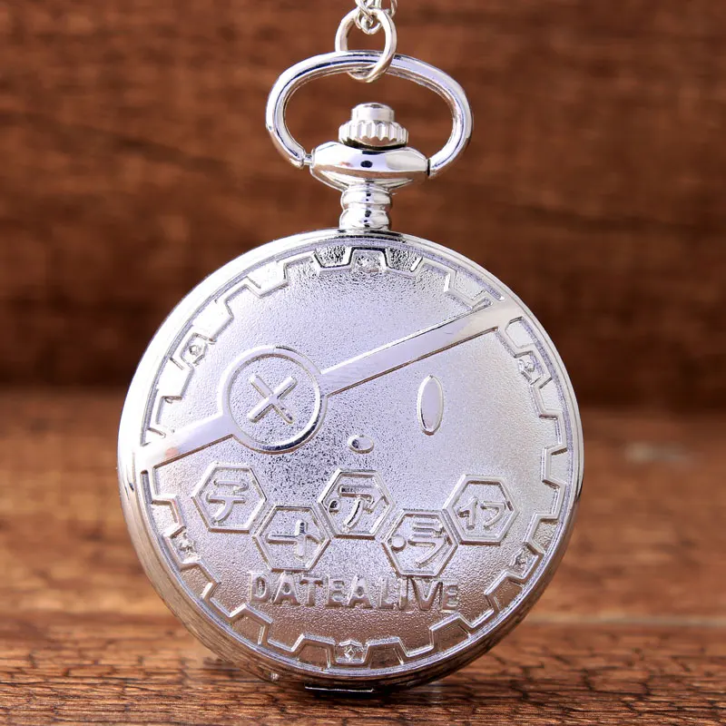 

Gorben Brand Fashion Silver Date A Live Theme Quartz Pocket Watch Exquisite Design Men Women Watch Necklace Reloj De Bolsillo