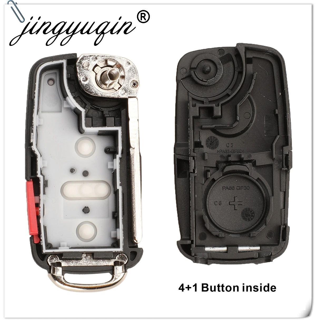 Jingyuqin 2/3/4/5 Кнопка складной дистанционный ключ для автомобиля в виде ракушки Флип брелок для VW Polo Golf MK6 Tiguan Touareg 202AD 202H 202Q