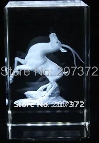 

Free shipping! Customize 5*5*8CM,Christmas gift, Crystal product with deer, Crystal laser engraving, Wholesale and retail