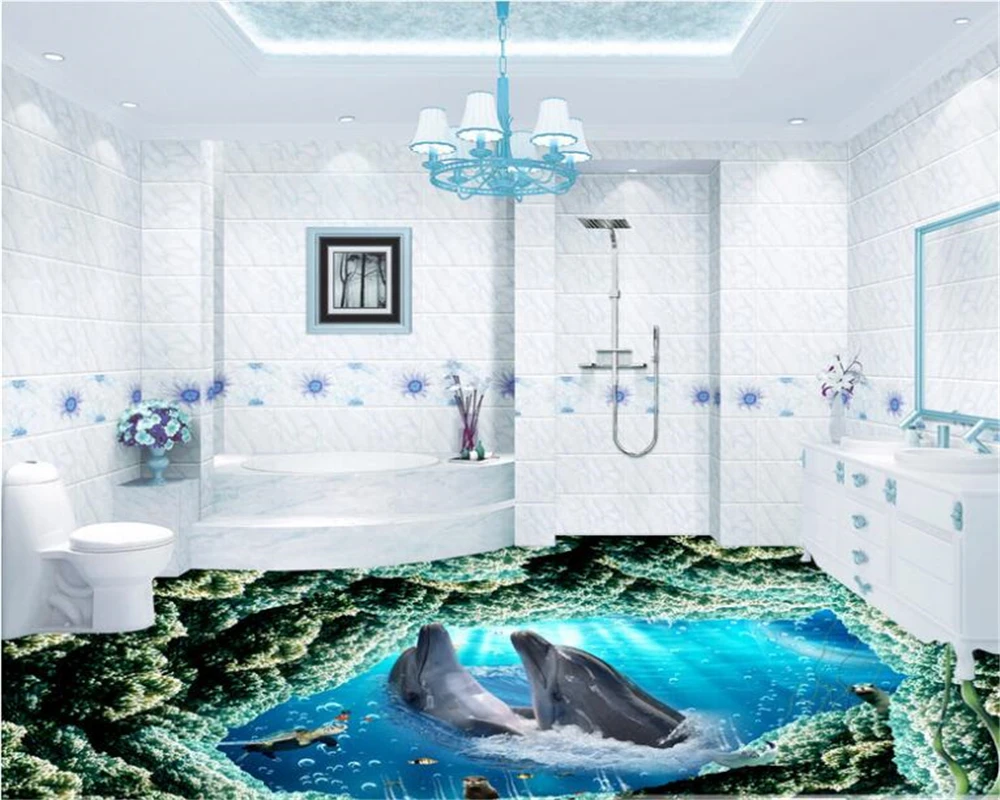 3D фантазия beibehang подводный мир 3d напольное покрытие картина модный старший